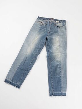Tommy Hilfiger High Rise Straight Ankle Two-Tone Denim Jeans - 4